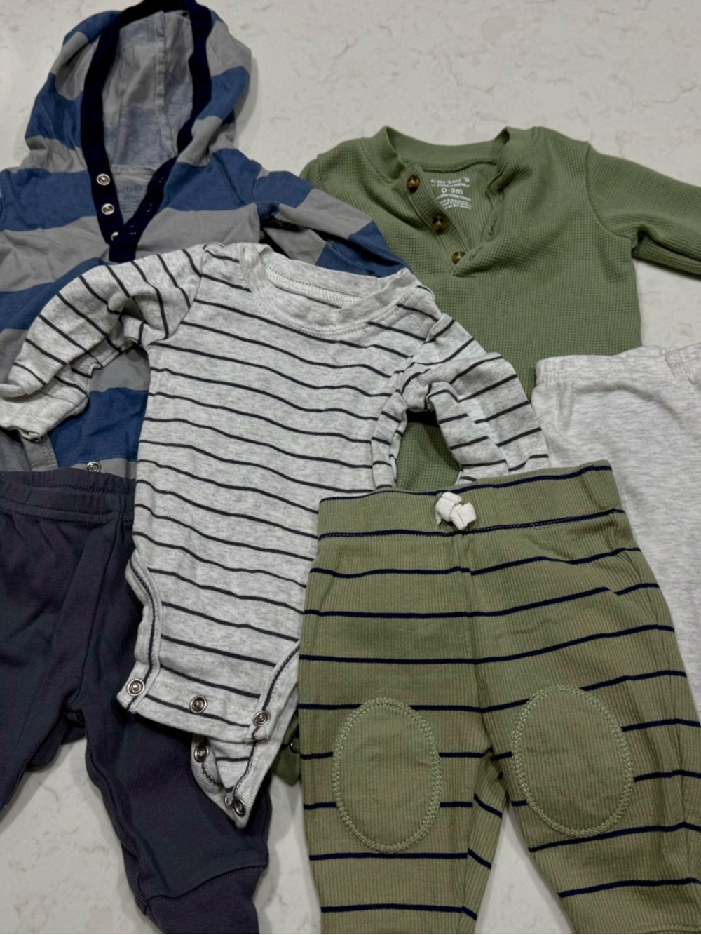 Carter’s Infant Long Sleeve Onesies, Pants, One Piece Waffle Long Sleeve